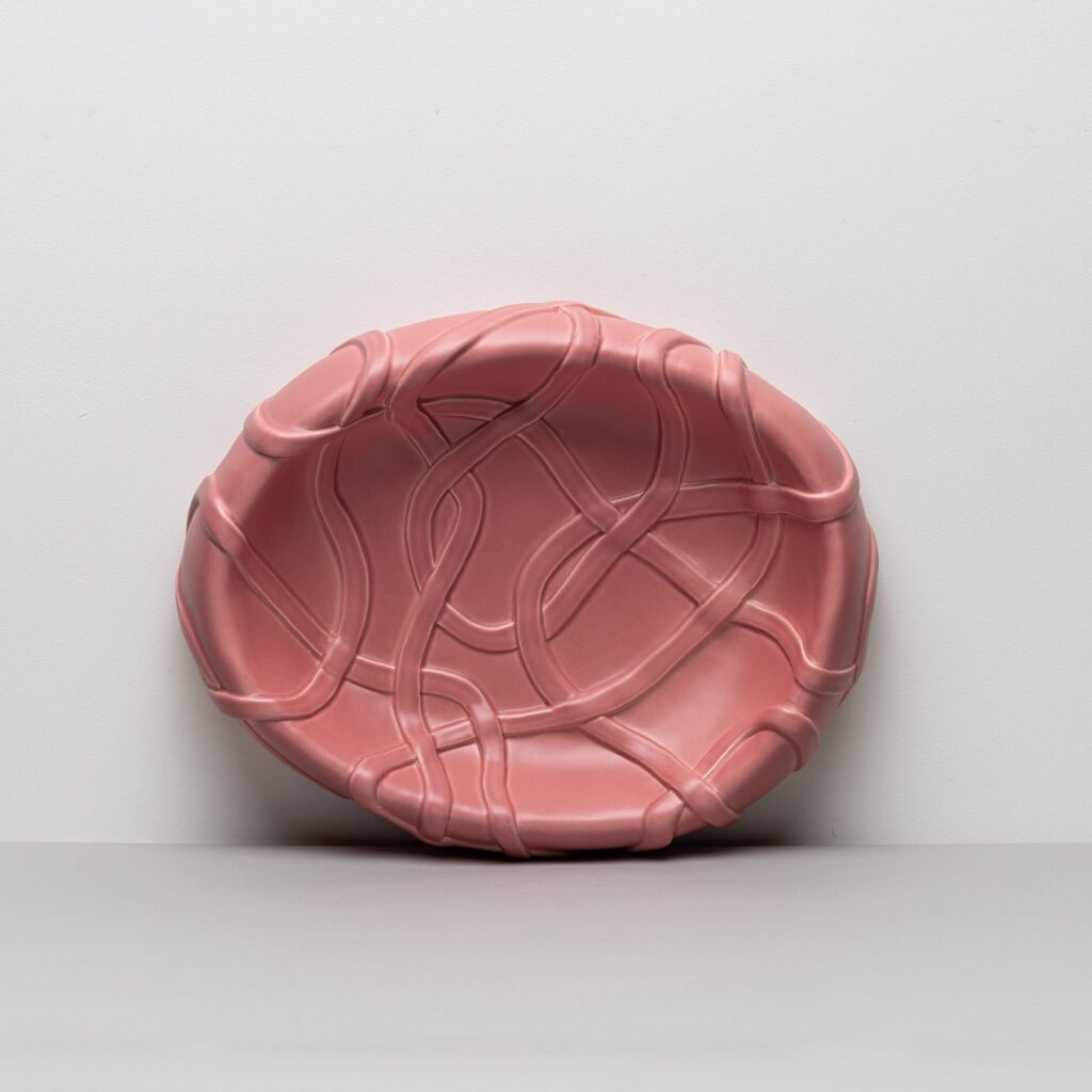 Nostalgia Rose Centerpiece Plate - Draped Edge Design