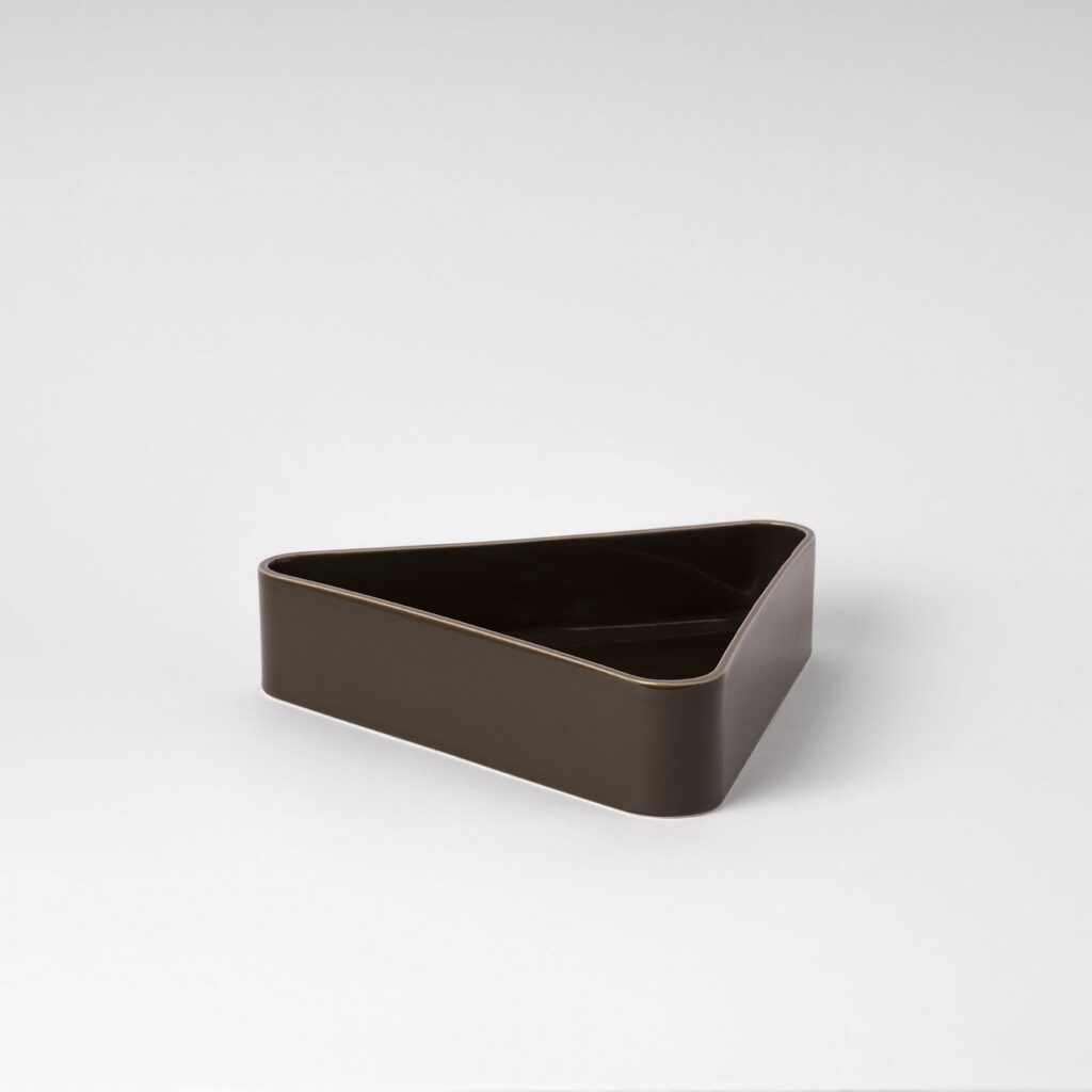 Wetland Green Fruit Tray - Sculpted Rounded Triangle