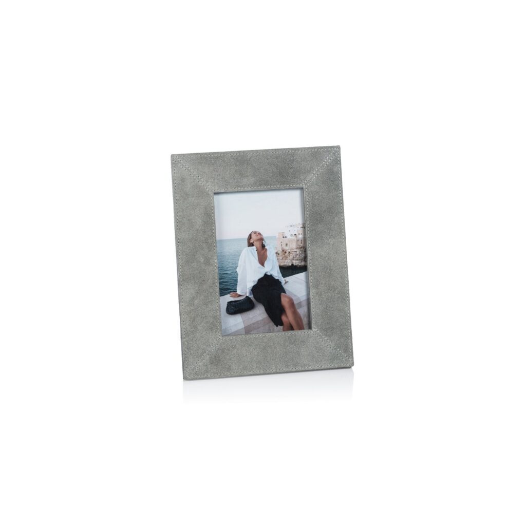 Shoreline Gray Suede Photo Frame